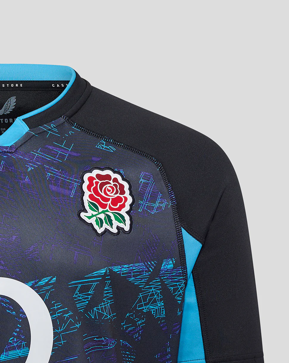 Men’s England Rugby Replica Alternate Short Sleeve Shirt – Caviar - Image 3